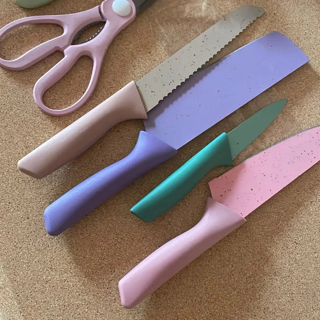Set de Cuchillos X6 en Colores Pasteles